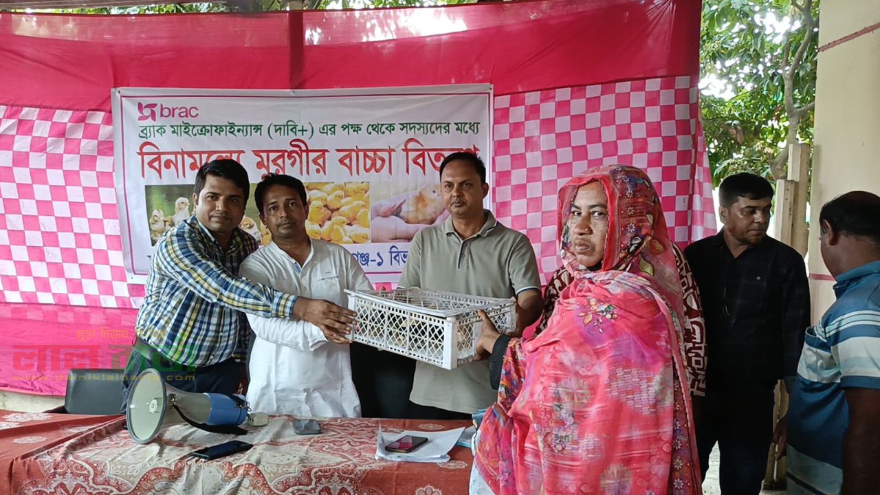 রায়গঞ্জে ৩০ অসহায় পরিবারের মাঝে ৬০০ মুরগির বাচ্চা বিতরণ