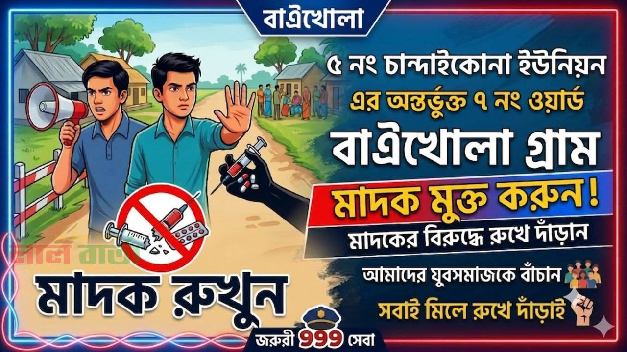 মাদকের বিরুদ্ধে রুখে দাঁড়ান: বাঐখোলা গ্রামকে মাদকমুক্ত করার  উদ্যোগ।