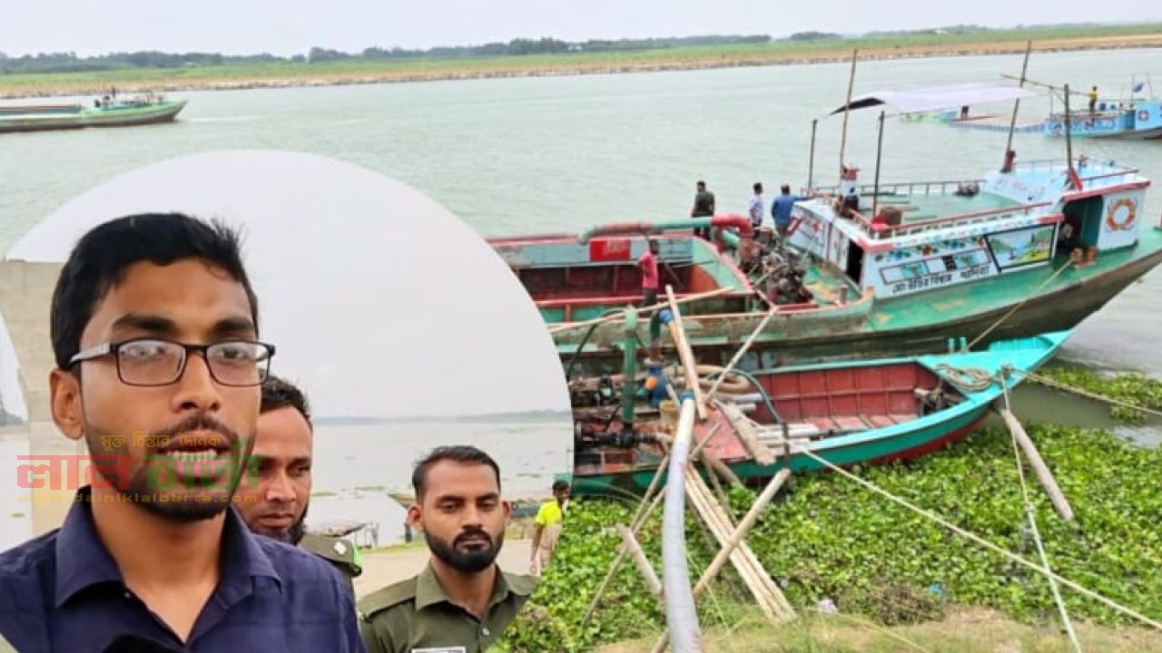 মধুখালীতে অবৈধ বালু উত্তোলন: ড্রেজার-বাল্কহেড জব্দ, আটক ১