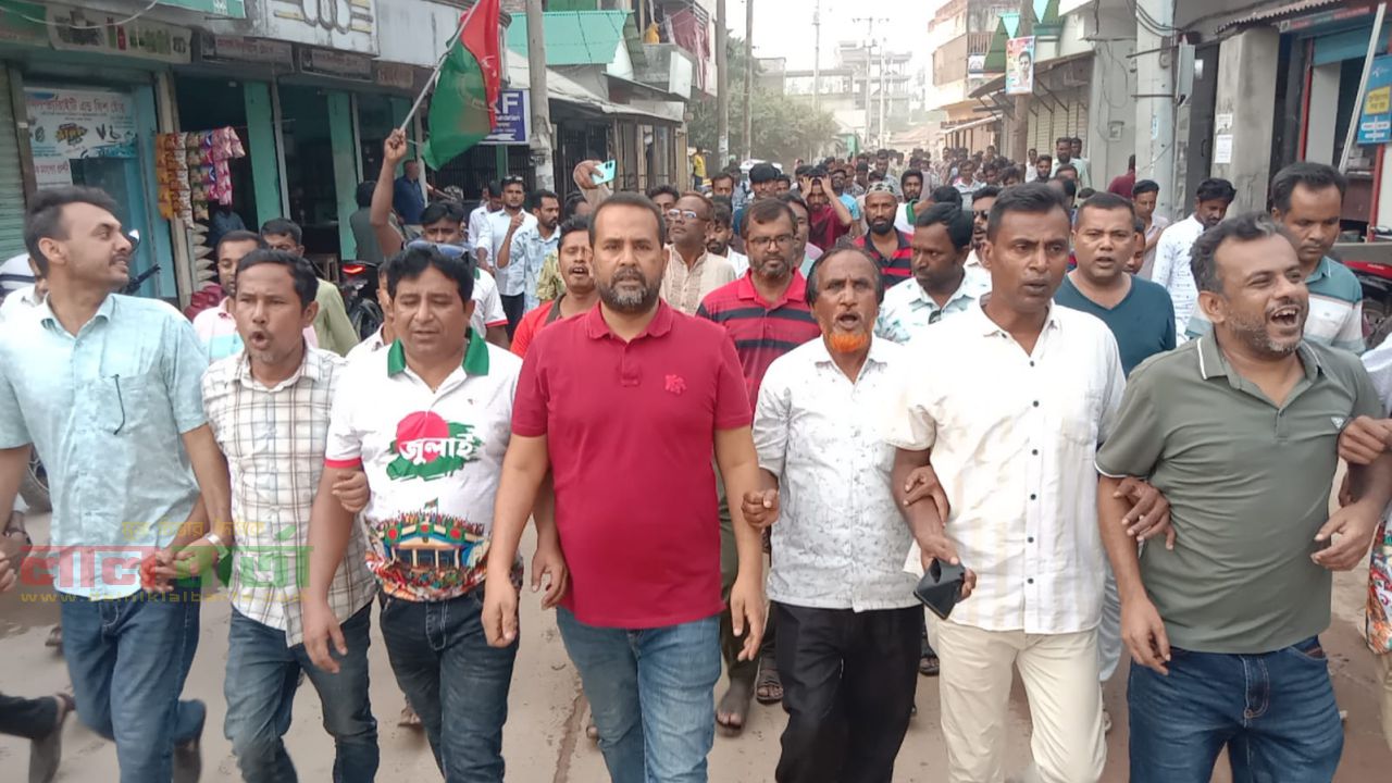 সলঙ্গায় যুবদলের বিক্ষোভ মিছিল