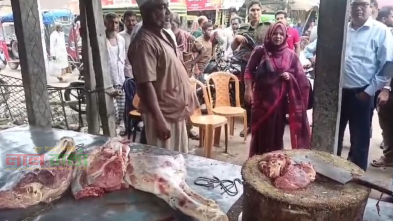 মধুখালীতে দুই মণ পচা মাংস জব্দ: মাংস ব্যবসায়ীর জরিমানা