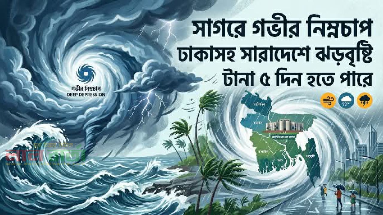 গভীর নিম্নচাপ, টানা পাঁচ দিন ঝড়বৃষ্টির আশঙ্কা