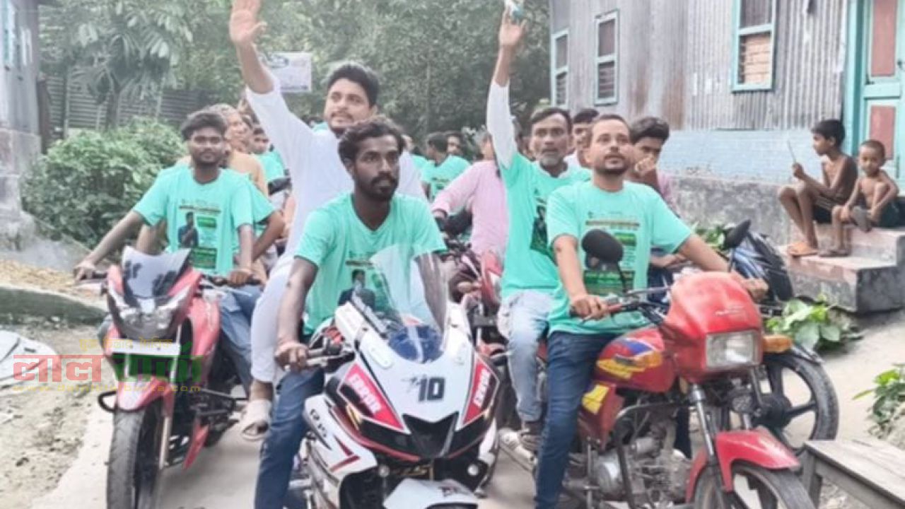 ভাঙ্গাবাড়ি ইউনিয়নে চেয়ারম্যান প্রার্থীর শোডাউন ও লিফলেট বিতরণ