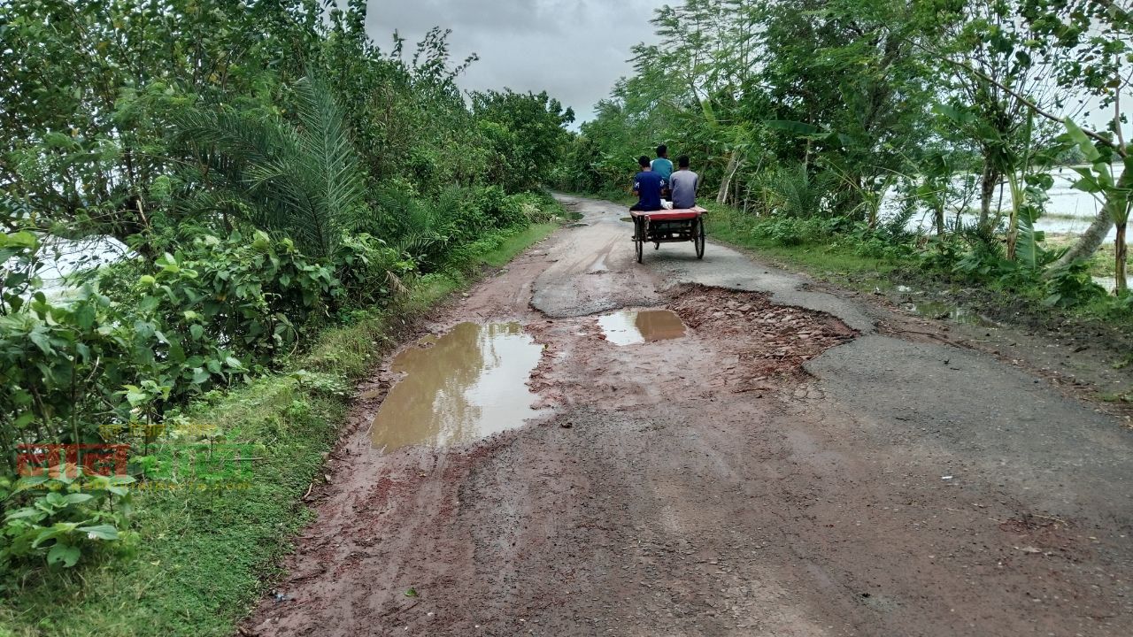 খানাখন্দে বেহাল সাতৈর-ডোবরা সড়ক, বাড়ছে দুর্ঘটনার ঝুঁকি