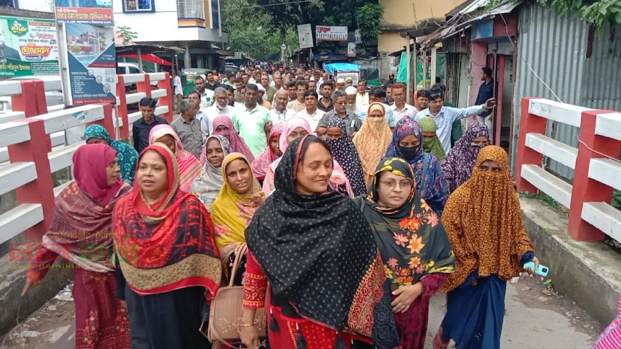 সলঙ্গায় বিএনপির বিক্ষোভ মিছিল
