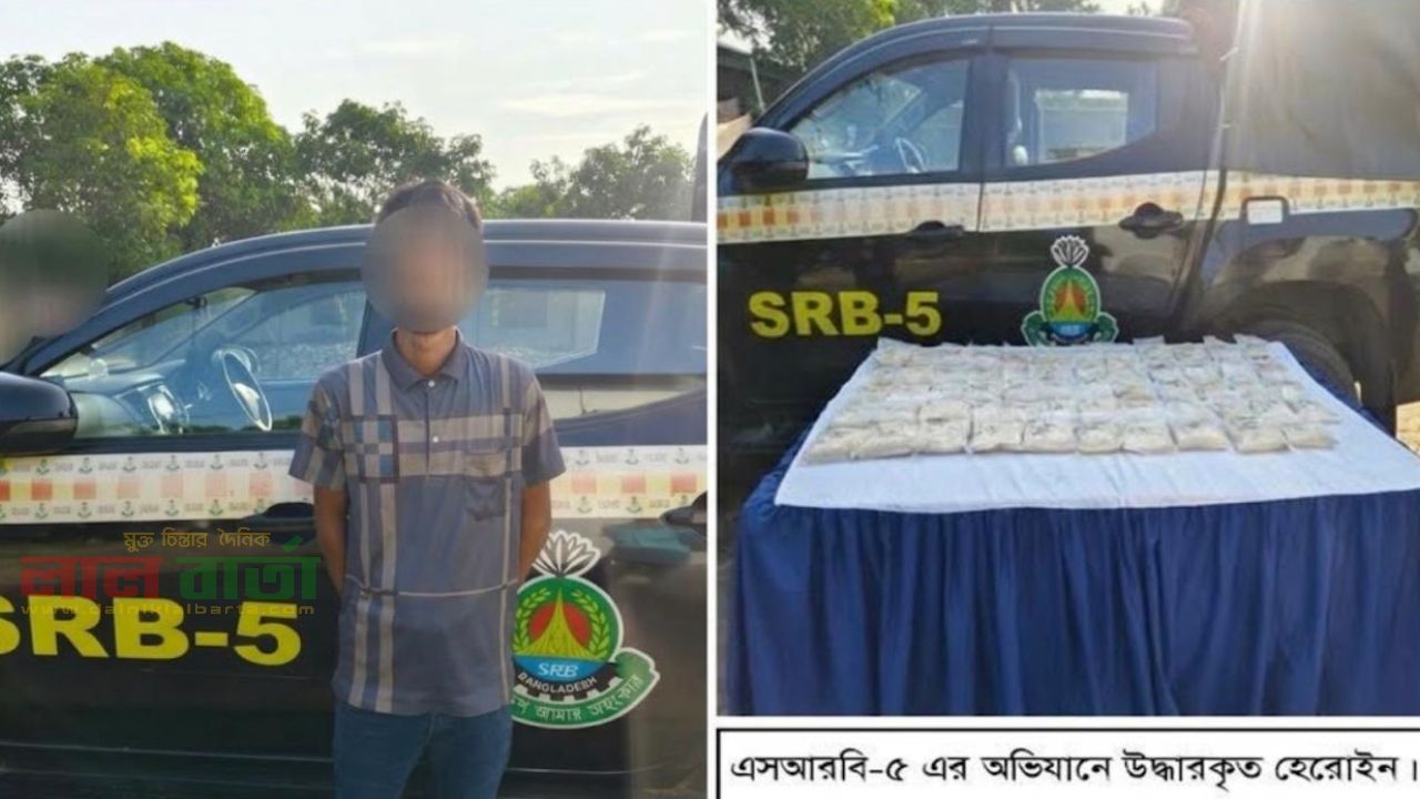 শিবগঞ্জে সাড়ে ৬ কেজি হেরোইন উদ্ধার, গ্রেপ্তার ১